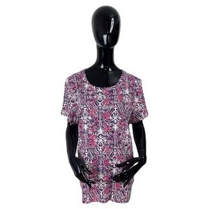 Bay Studio The Sydney Tee Geometric Multi Colored Cotton T Shirt Womens PXL